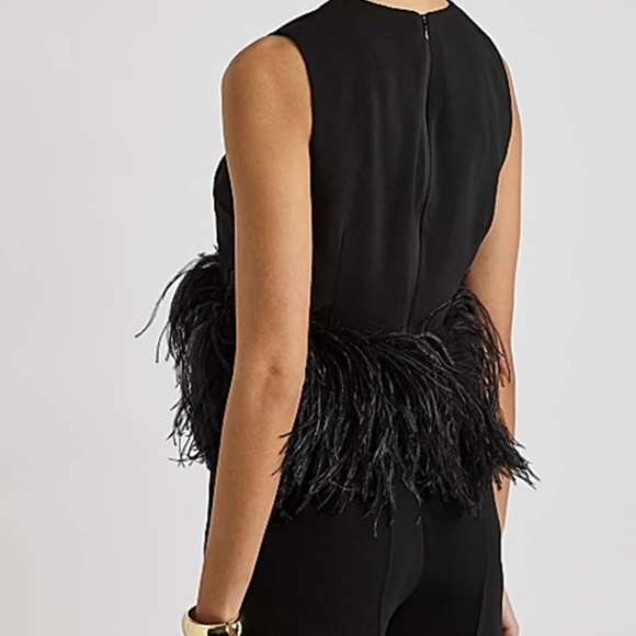 NWT Spring Luxury High Street Feather Cropped Tank Top S:Small&Med - Picture 11 of 13